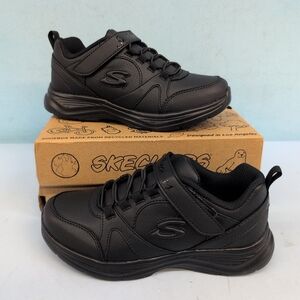Skechers Glimmer Kicks School Struts Girl's Sneaker Shoes US 1 Black 81445L
